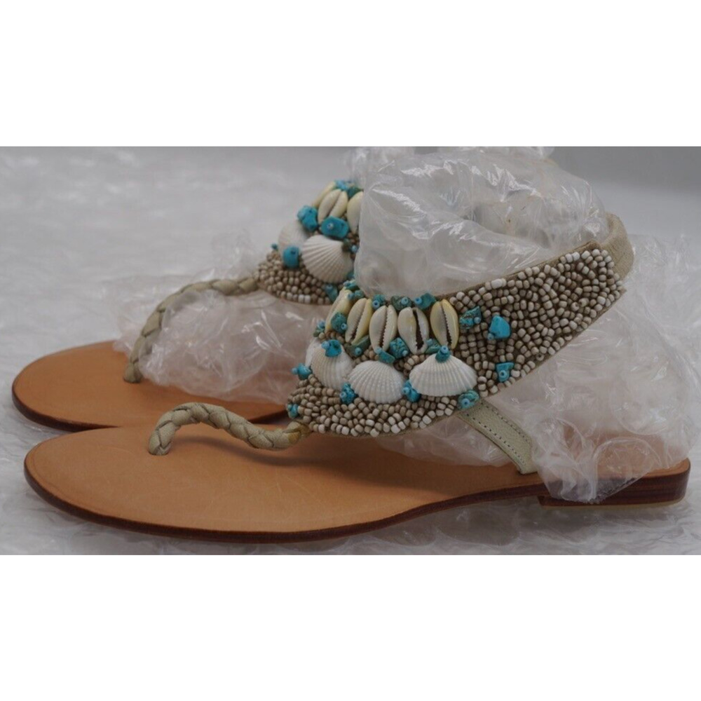 Cocobelle Kauai Turquoise and Shell Sandals Size 8.5 New - Picture 4 of 11
